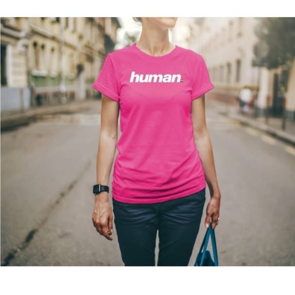 Queer Eye T-Shirt Human Magenta Rainbow Adult Unisex Small LGBTQ New Vibrant